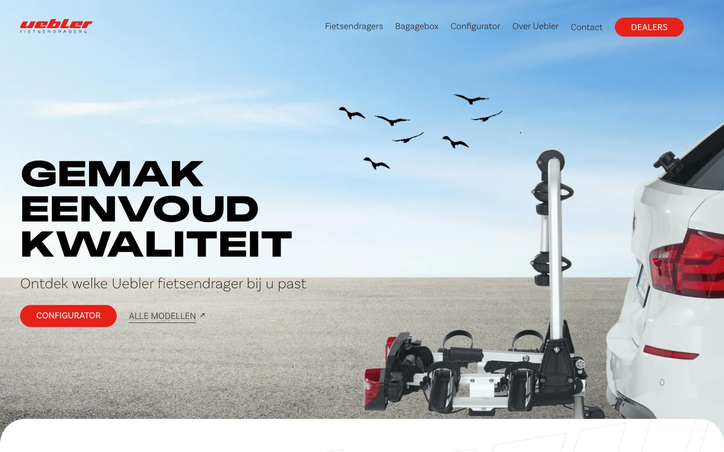 Homepage van de Uebler Benelux-website