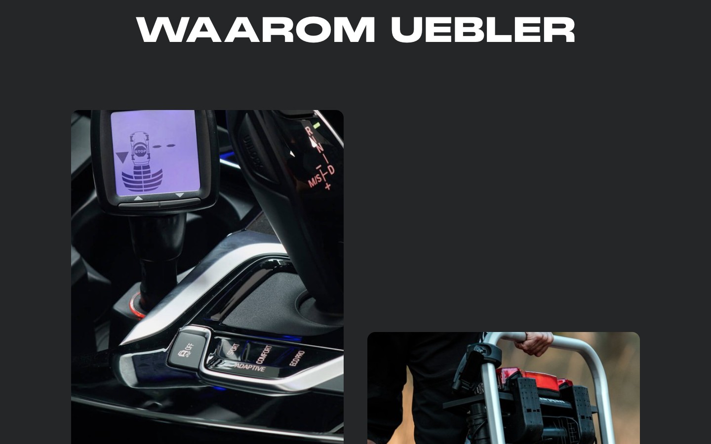 De sectie “Waarom Uebler” op de nieuwe Uebler Benelux-website