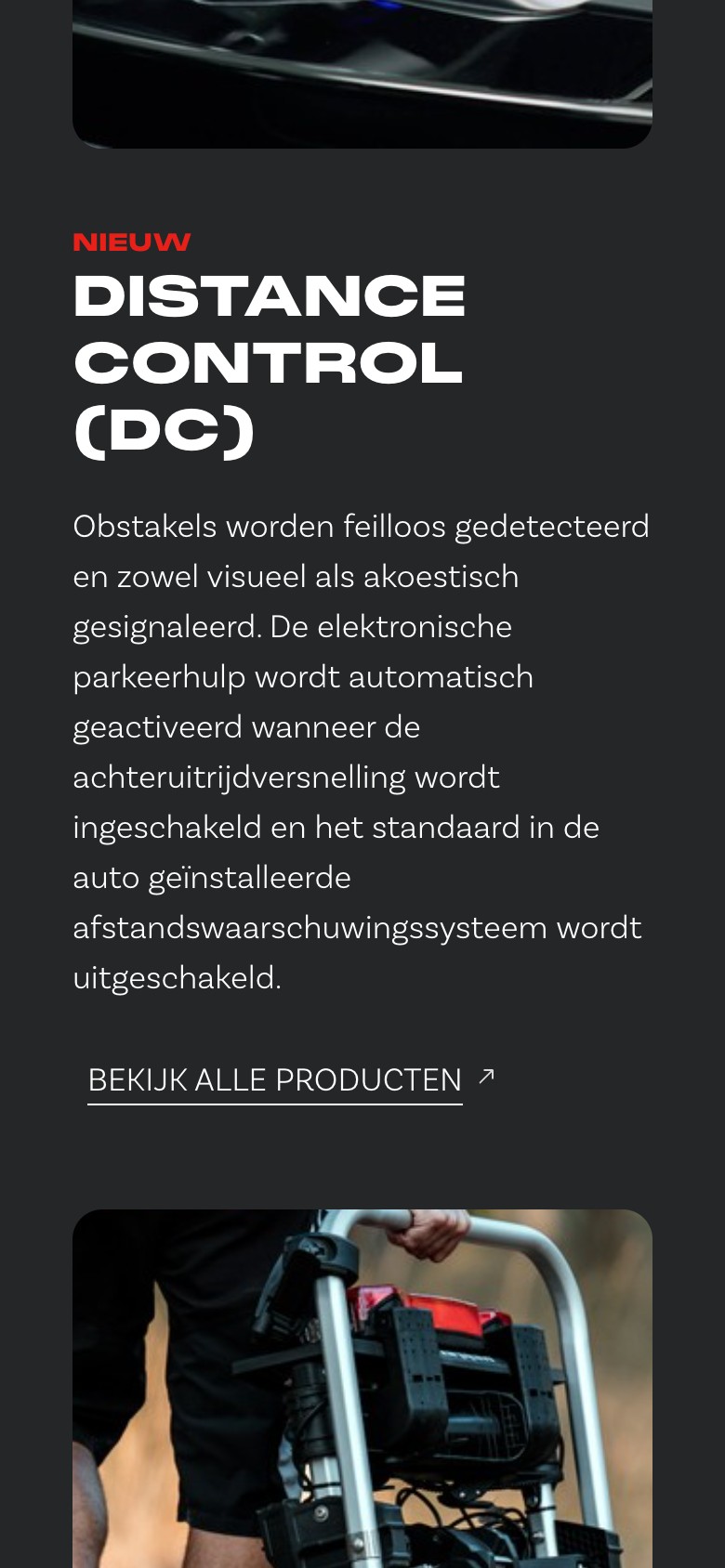 Uebler-website op mobiel: productdetail